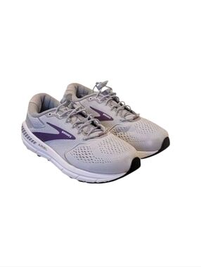 Brooks Women's Ariel Light Gray and Purple Athletic Sneakers Size 7.5W